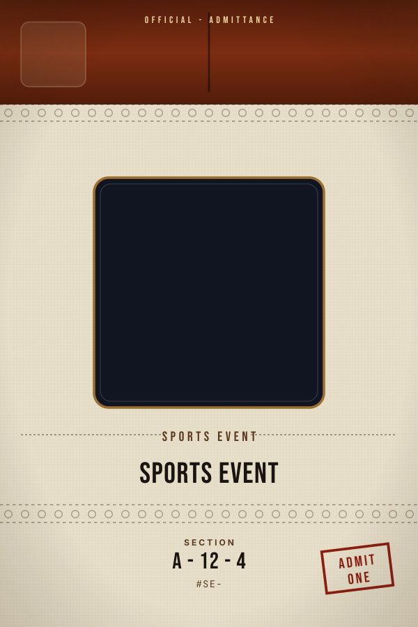 Free Ticket Stub sports poster sample for a UFC 312 main event fight card
