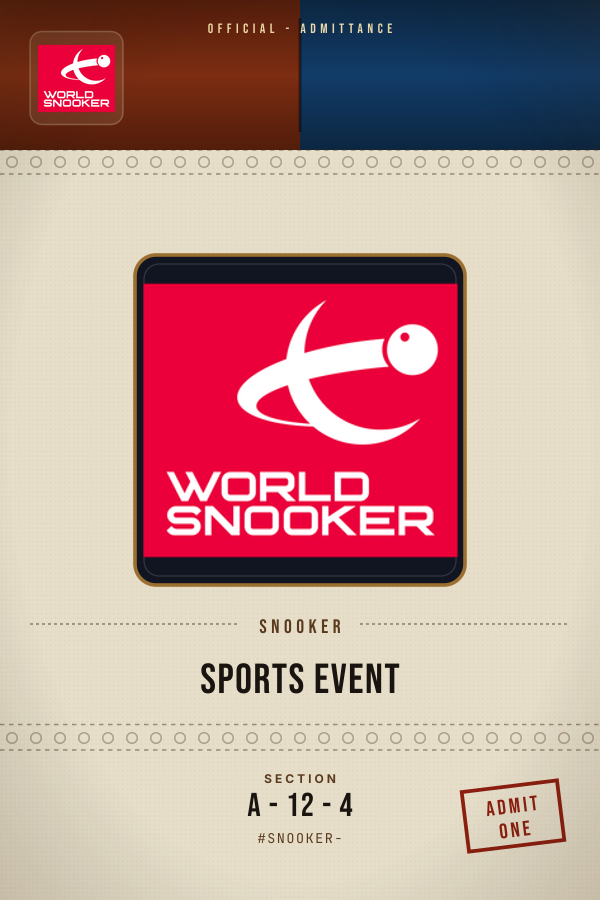 Free Ticket Stub sports poster sample for a Higgins vs Murphy snooker fixture